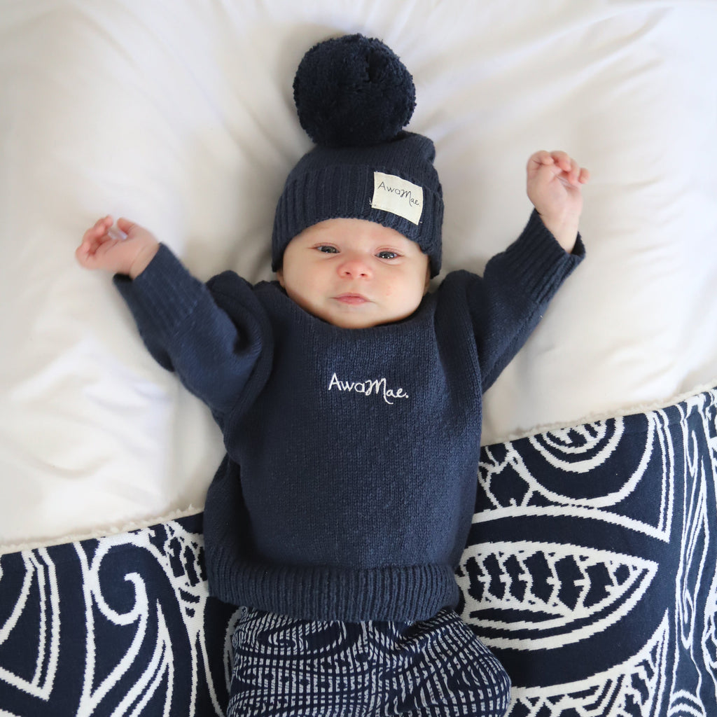 Textured Cotton Jumper - Midnight