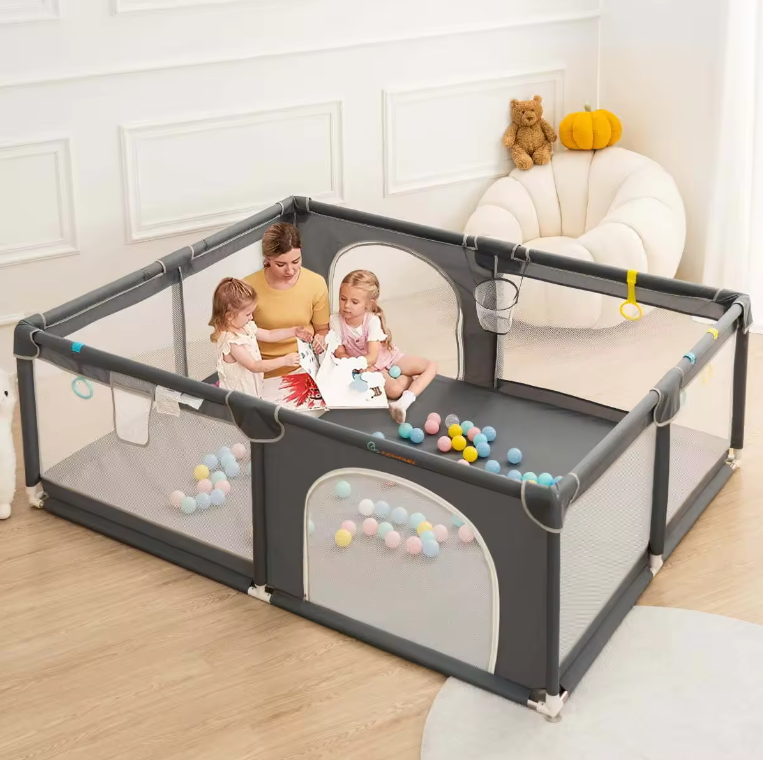 Baby Playpen dark grey 180x150cm