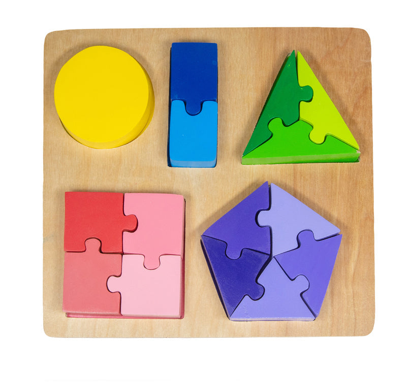 Wooden Shape Fraction Puzzle - Kiddie Connect | Wooden Toys NZ