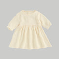 Muslin Full Sleeve Dress - Cream