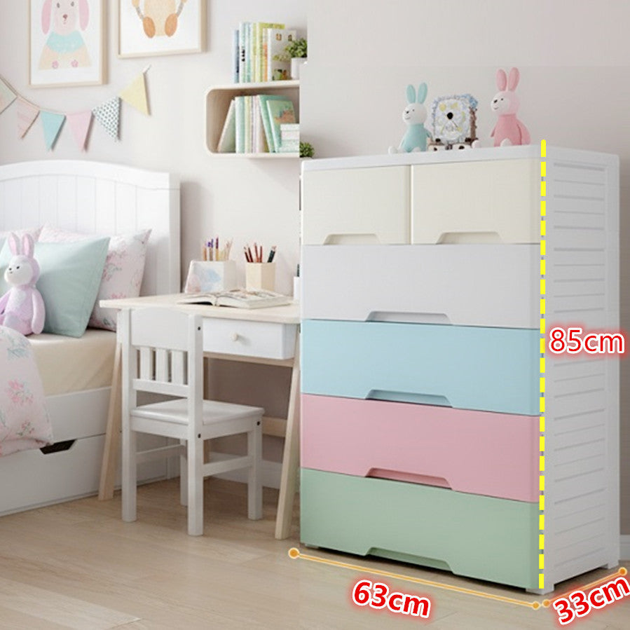Colourful 6 Drawer Rolling Plastic Storage Organizer Cabinet
