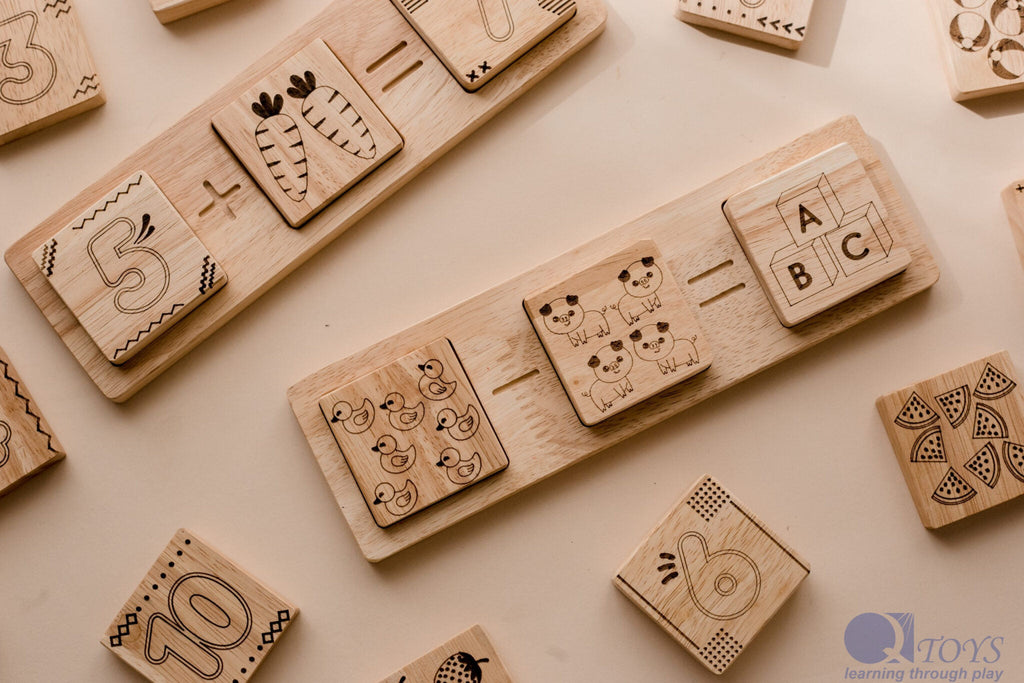 Wooden Two Piece Math Frame Set - QToys | Wooden Toy NZ