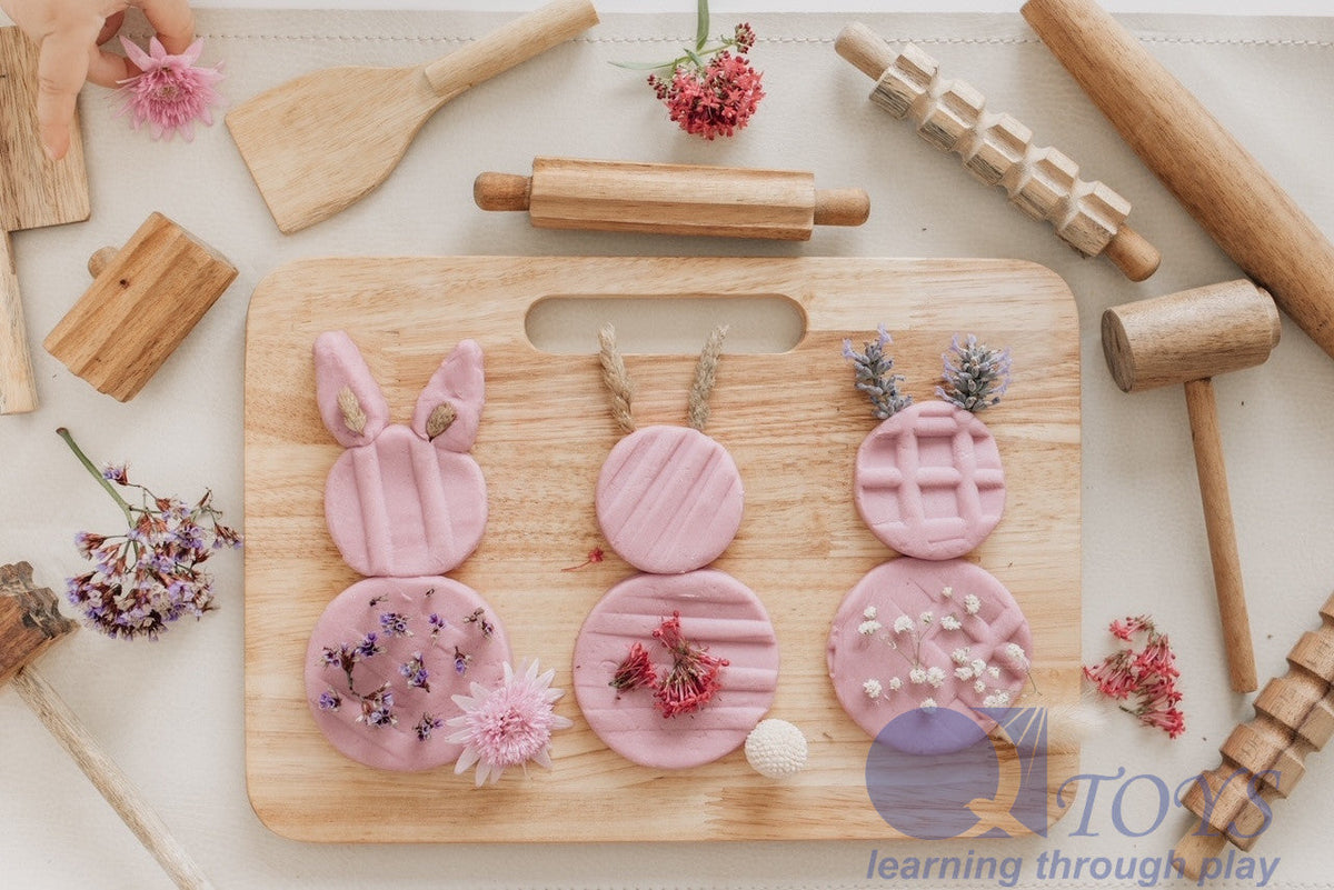 Wooden Playdough Kit - QToys | Wooden Toy NZ