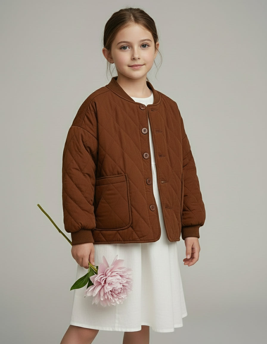 Quilted Jacket - Dark Brown