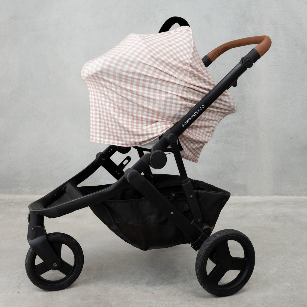 Beige Gingham Multi-Use Cover
