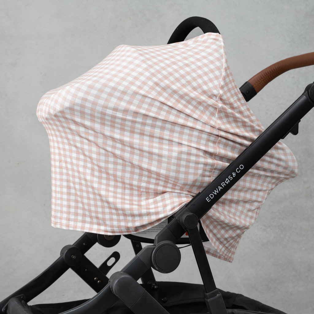 Beige Gingham Multi-Use Cover