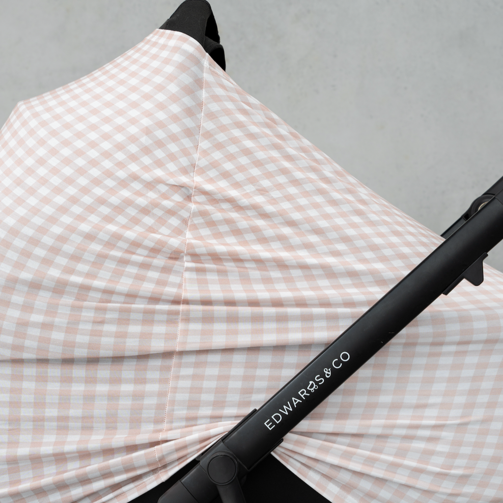 Beige Gingham Multi-Use Cover