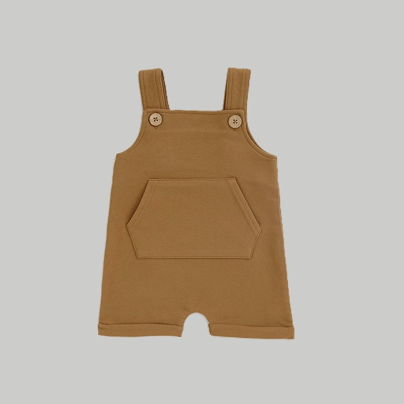 Sleeveless Overalls - Brown