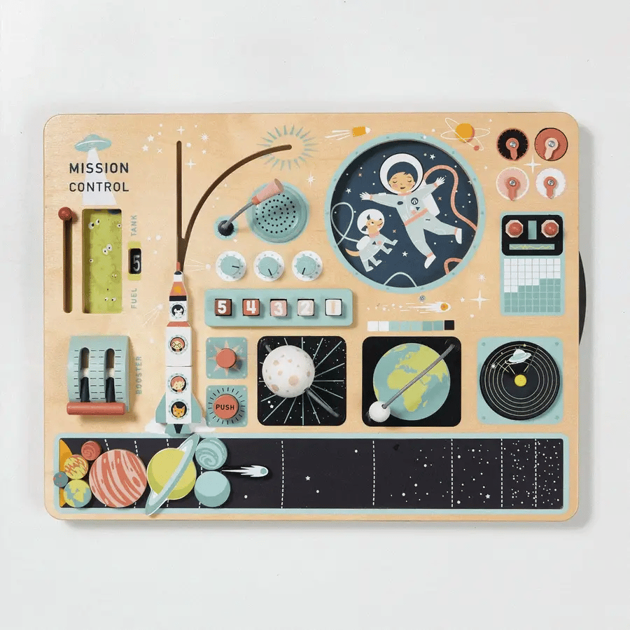 Wooden Space Station STEM Busy Board - Tender Leaf Toys
