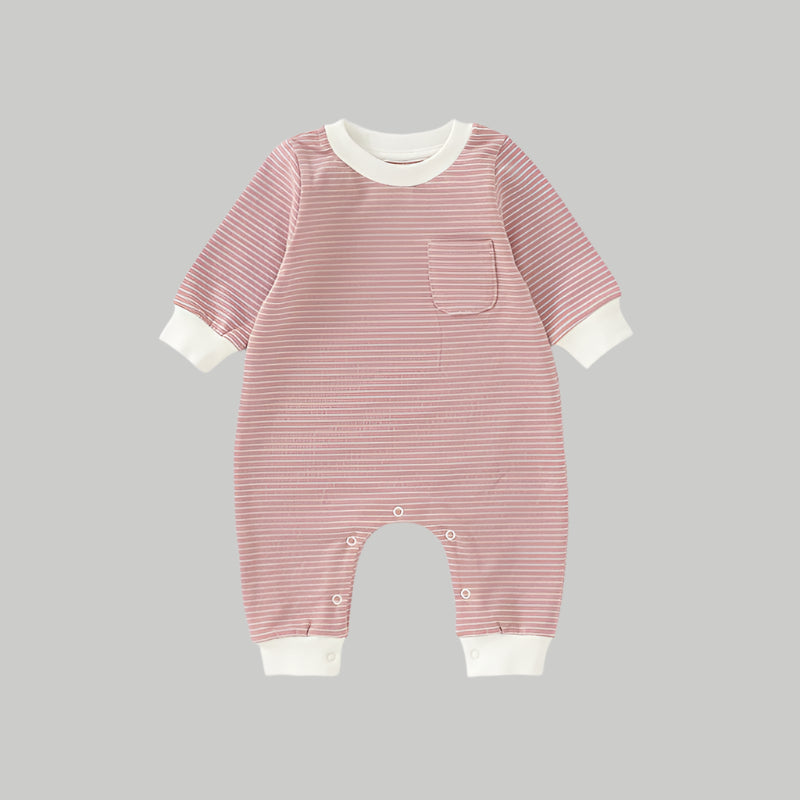 Striped Coveralls - Salmon