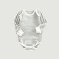 Striped Full Sleeve Onesie - Light Grey