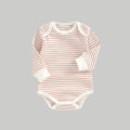 Striped Full Sleeve Onesie - Peach