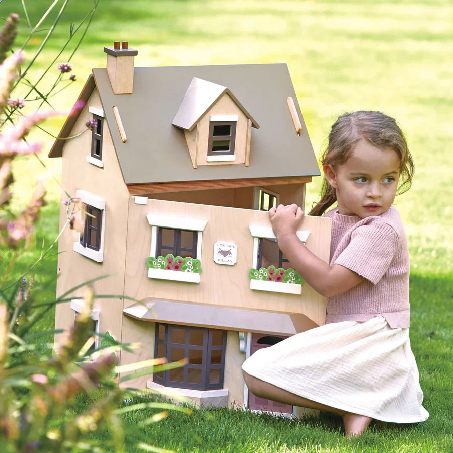 Foxtail Villa Wooden Dollhouse – 2-Storey Doll House with Attic |  Tender Leaf Toys