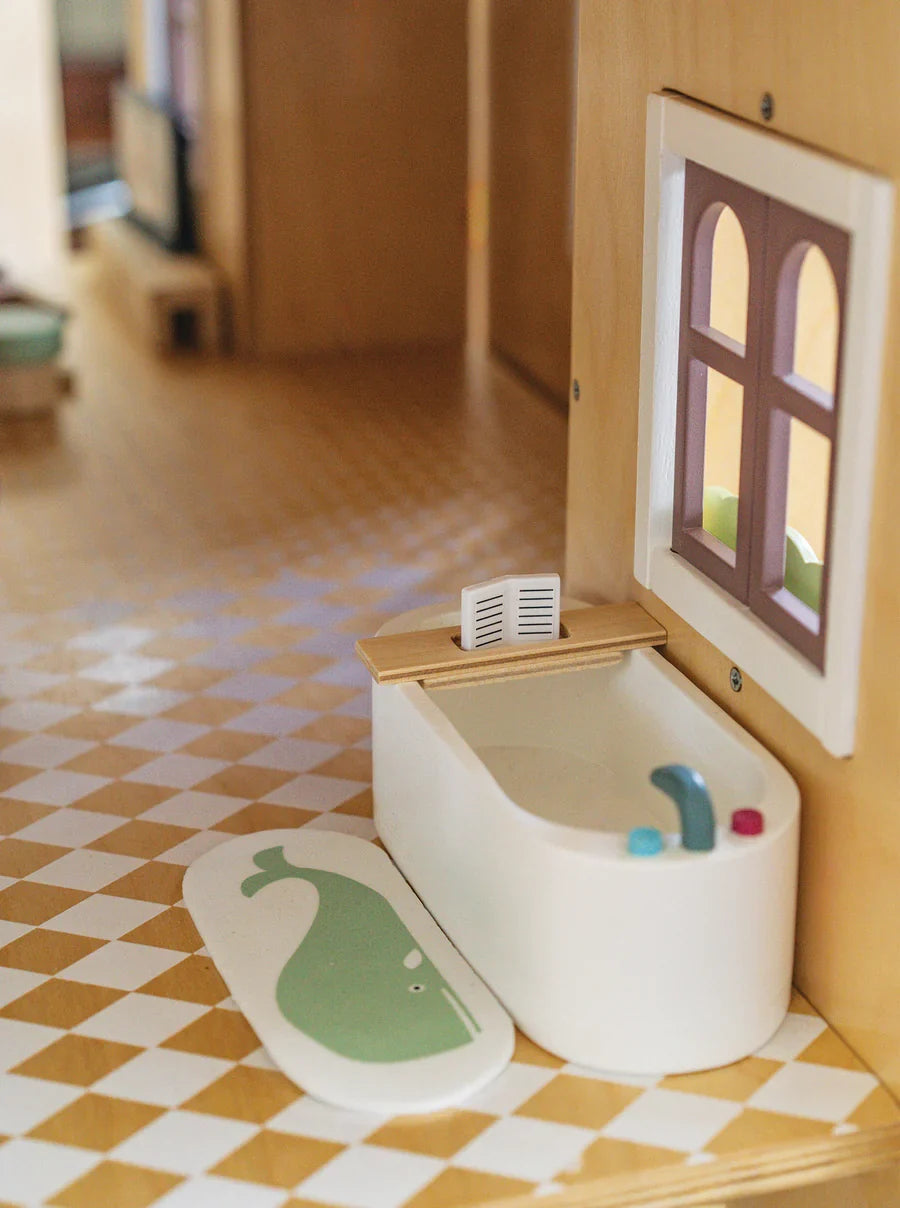 Wooden Doll House Bathroom Furniture Set – Tender Leaf Toys | Doll House Furniture NZ