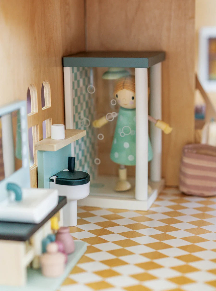 Wooden Doll House Bathroom Furniture Set – Tender Leaf Toys | Doll House Furniture NZ
