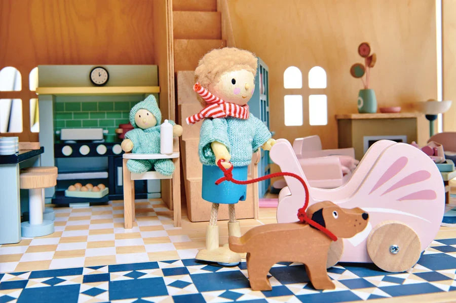 Wooden Dolls House Nursery Set - Tender Leaf Toys | Doll House Furniture NZ
