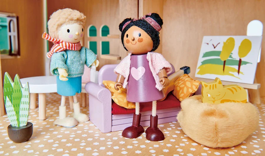 Wooden Dolls House Study Furniture Set - Tender Leaf Toys | Doll House Furniture NZ