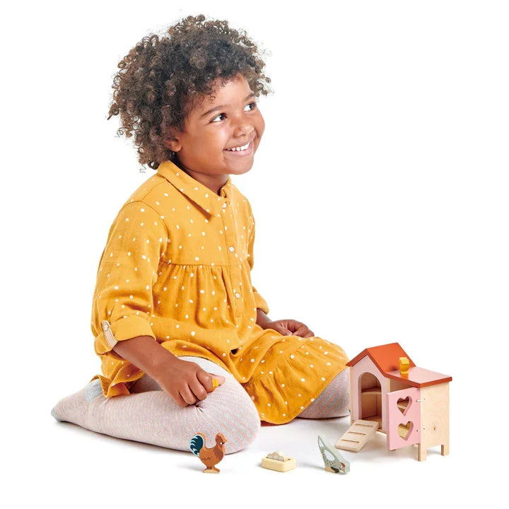 Wooden Chicken Coop Set - Tender Leaf Toys | Doll House Accessory NZ