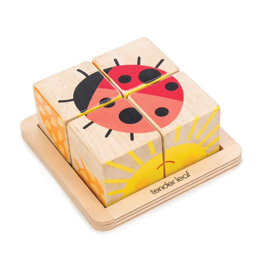 Baby Blocks 6-in-1 Wooden Puzzle - Tender Leaf Toys | Wooden Toy NZ