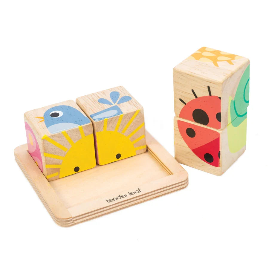 Baby Blocks 6-in-1 Wooden Puzzle - Tender Leaf Toys | Wooden Toy NZ