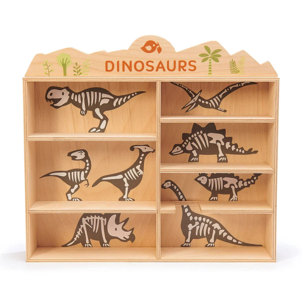 Wooden Dinosaur Toy Set with Display Unit - Tender Leaf Toys