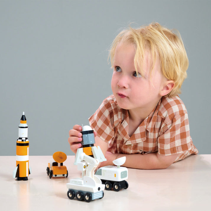 Wooden Space Voyager Vehicle Set - Tender Leaf Toys | Wooden Rocket NZ