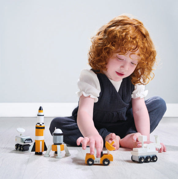 Wooden Space Voyager Vehicle Set - Tender Leaf Toys | Wooden Rocket NZ