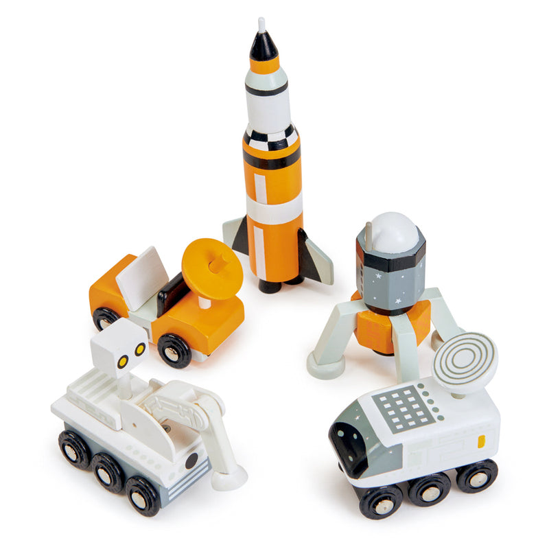Wooden Space Voyager Vehicle Set - Tender Leaf Toys | Wooden Rocket NZ
