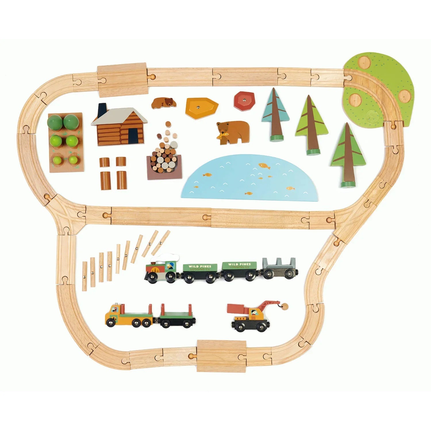 Wild Pines Wooden Train Set - Tender Leaf Toys | Wooden Toy NZ