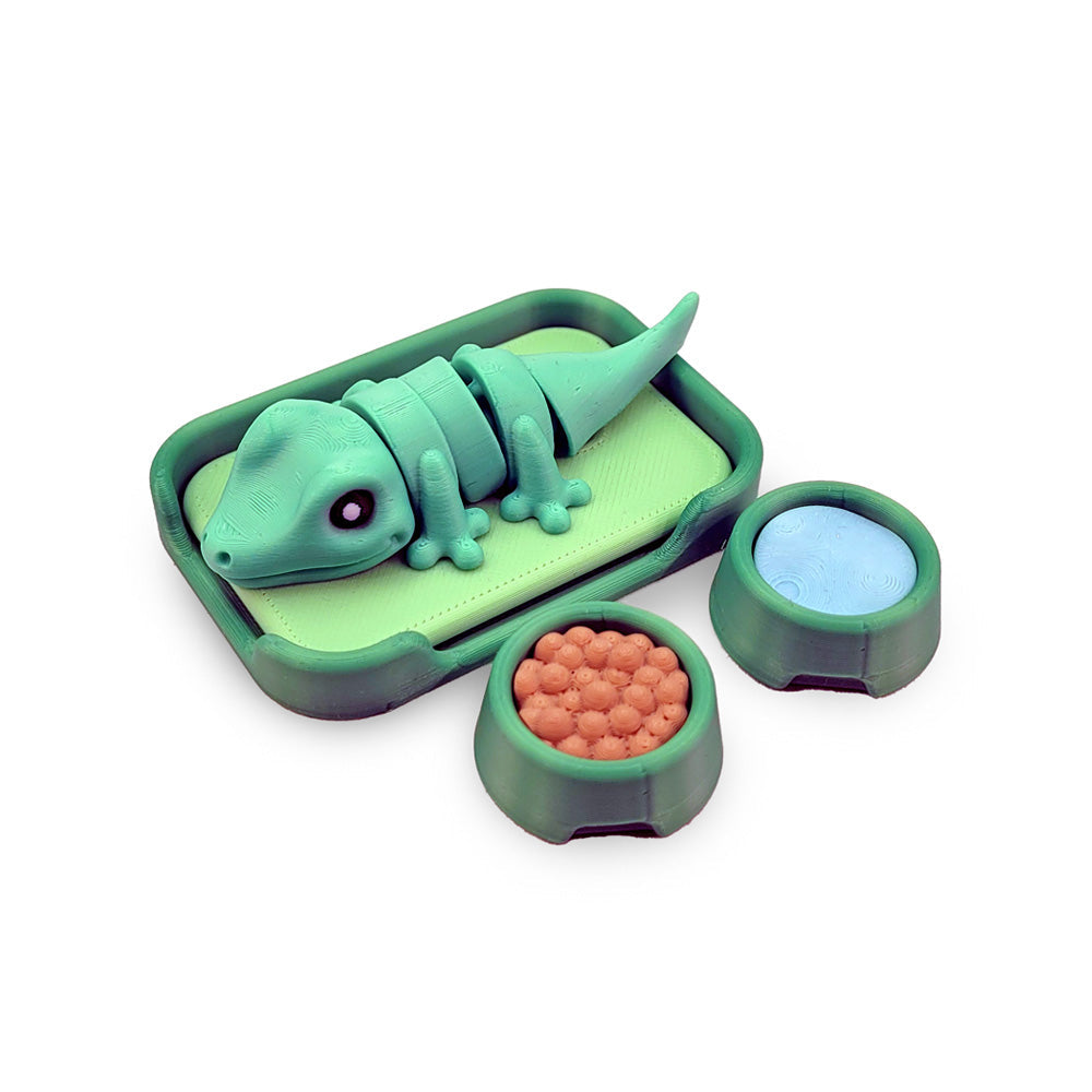 3D Print Green Wigglet Play Bed and Food