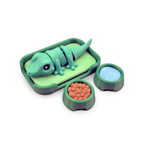 3D Print Green Wigglet Play Bed and Food