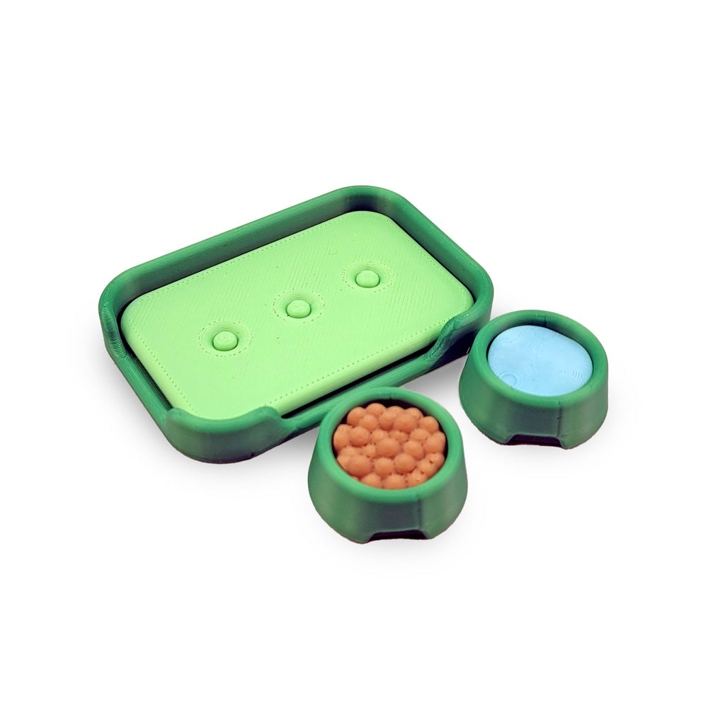 3D Print Green Wigglet Play Bed and Food