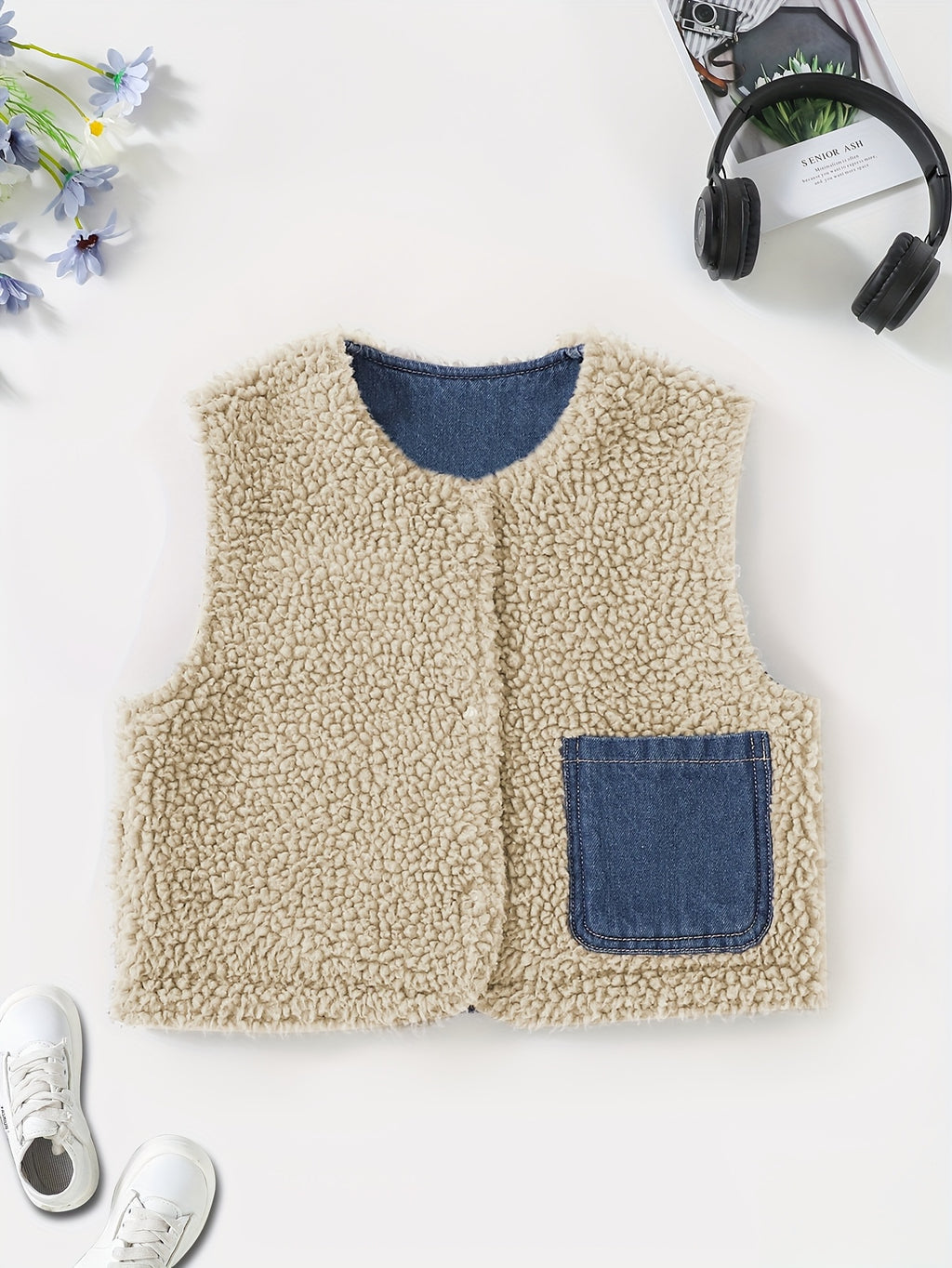 Girls And Boys Thickened Fleece Vest Vest