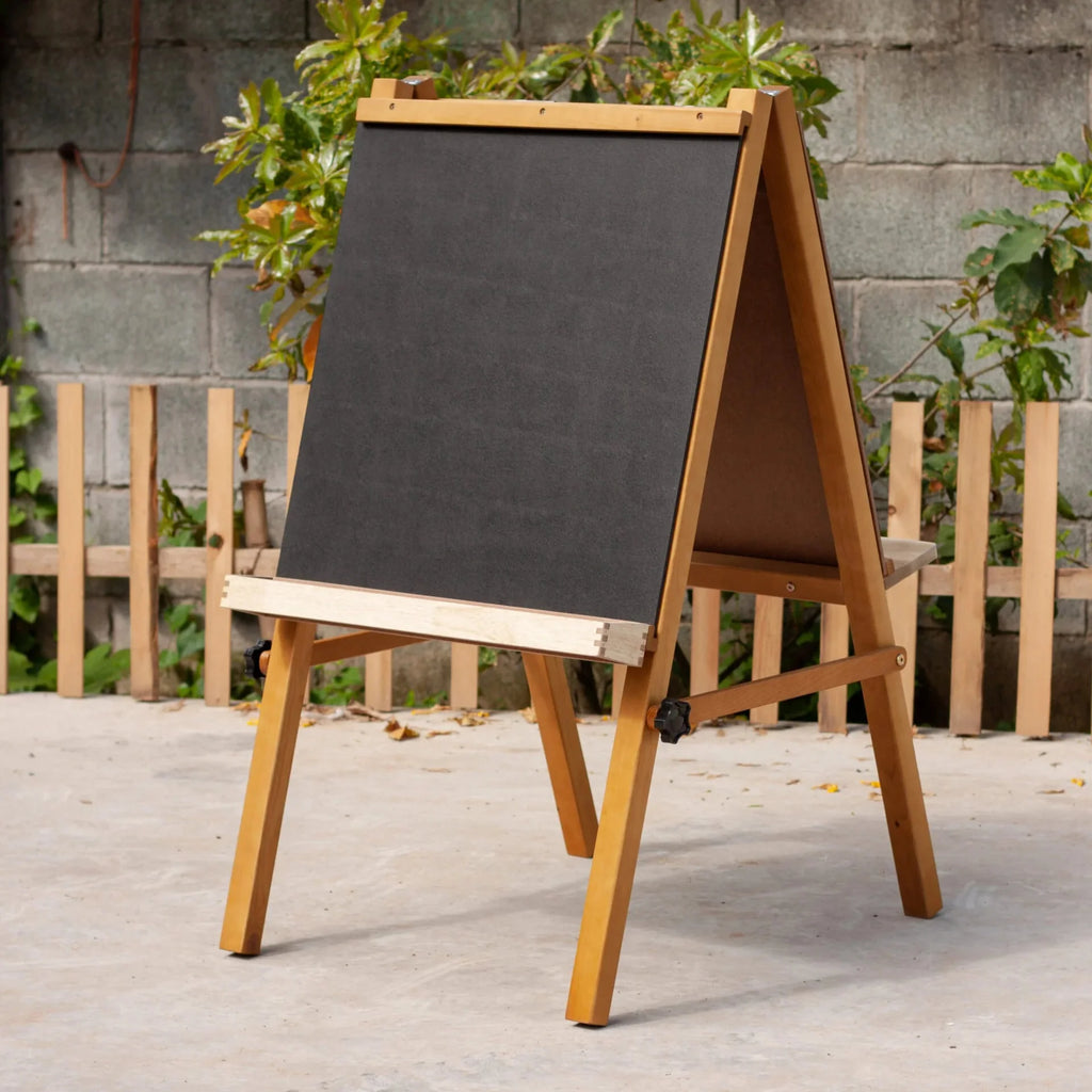QToys 5 in 1 Wooden Art Easel for Kids - Montessori Creative Play Station