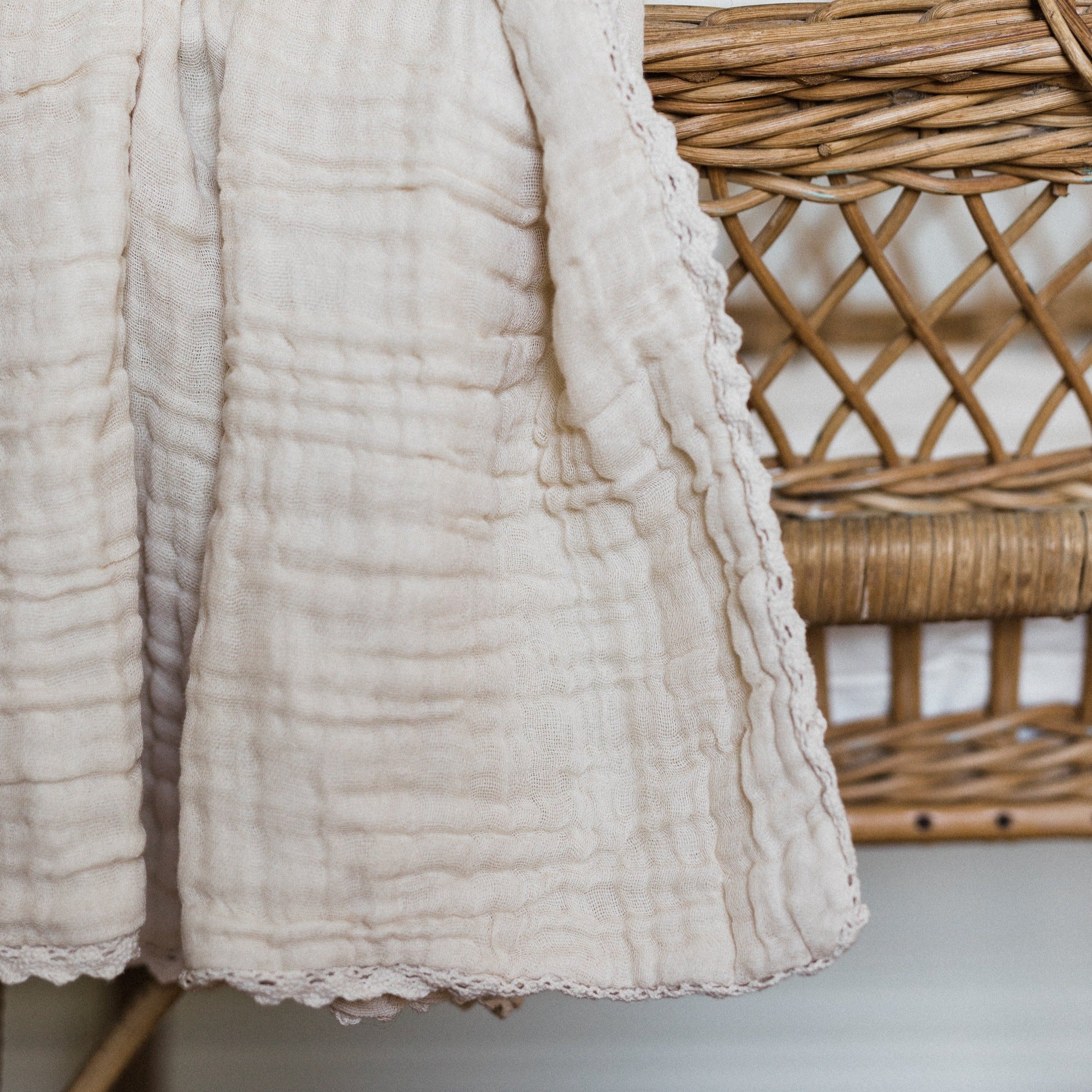 Cotton Gauze swaddle blanket - Beige