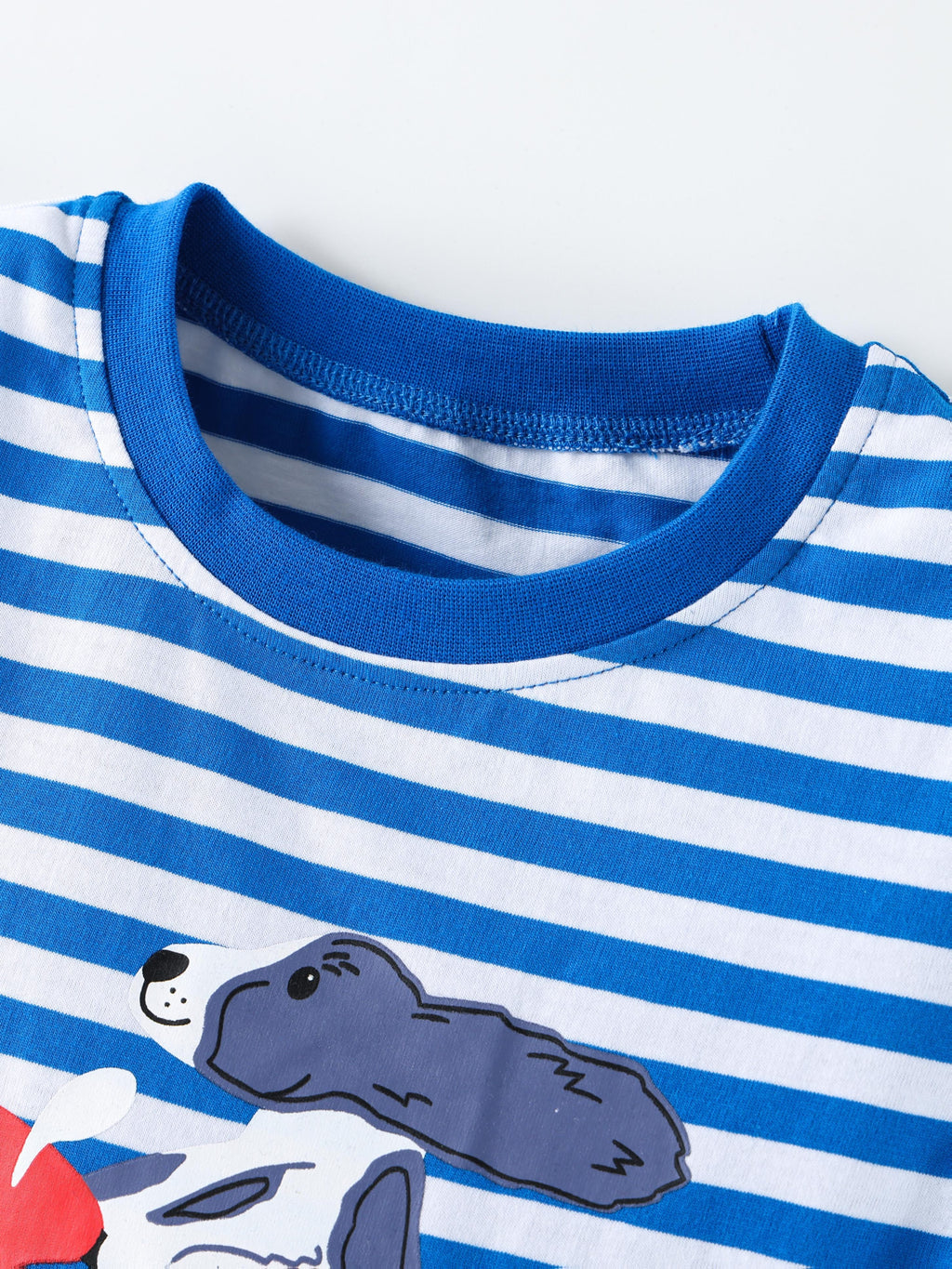 Boys' Striped T-Shirt with a Dog Riding a Scooter Print