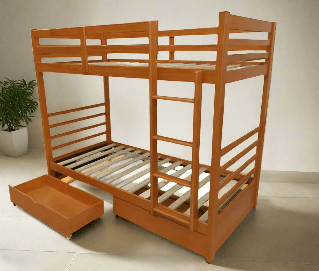 Bunk Bed W/ 2 Drawers - Honey