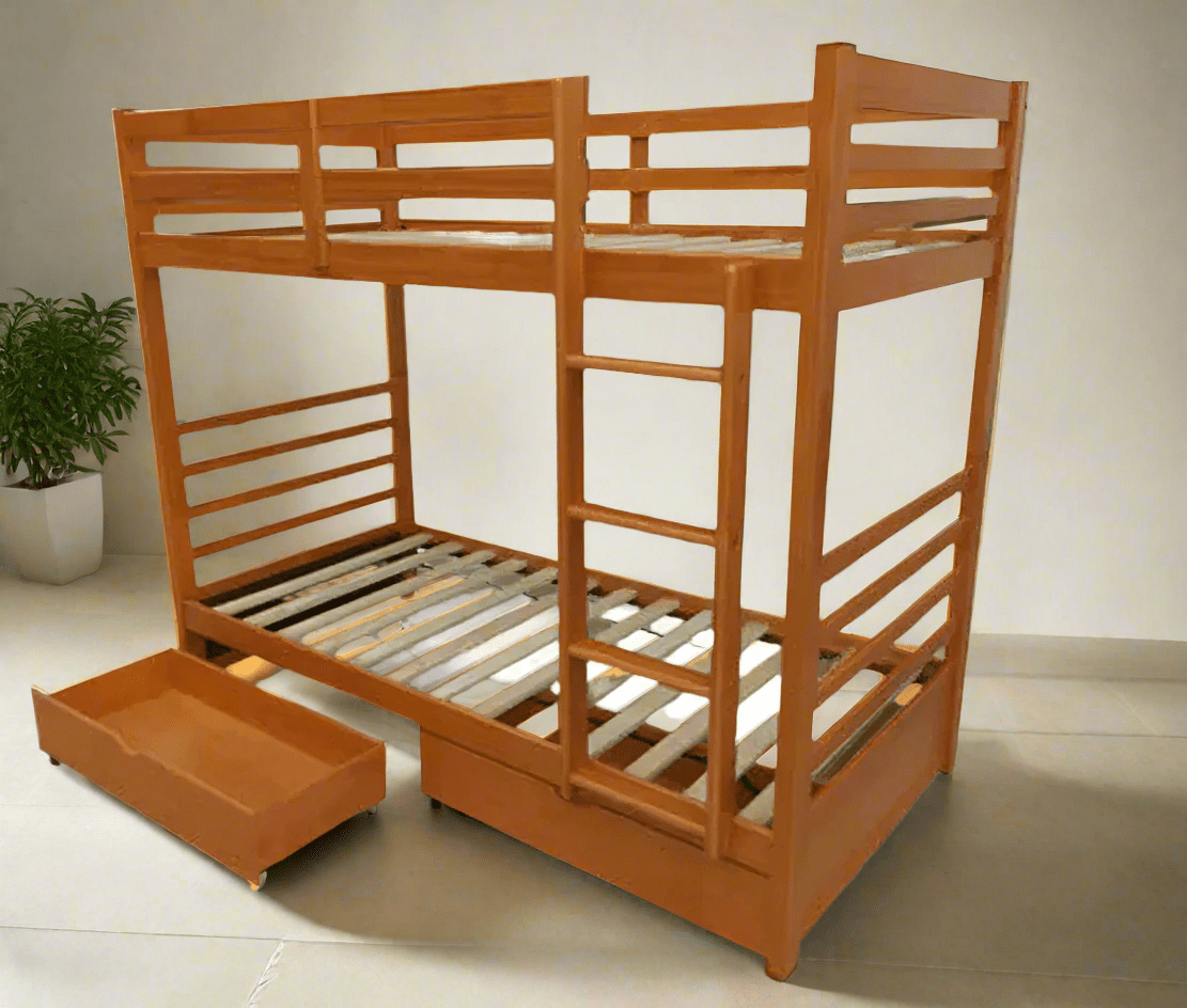 Bunk Bed W/ 2 Drawers - Honey