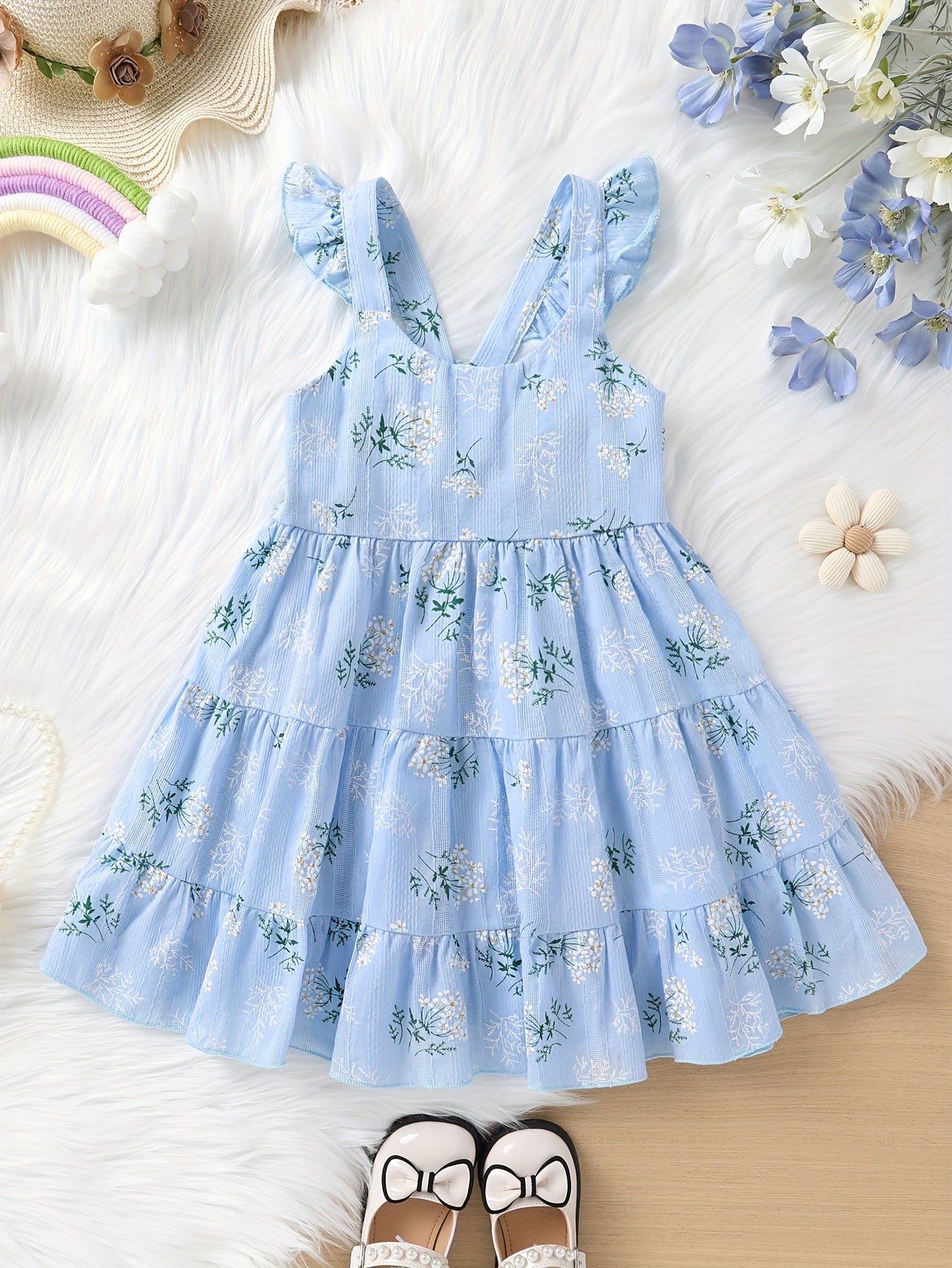 Toddler Dress Princess Sleeveless Beach Butterfly