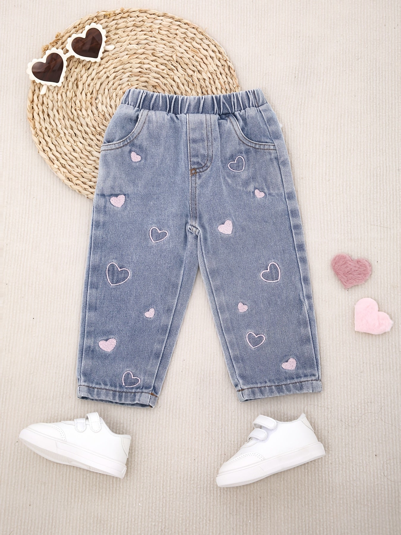 Girls' Peach Heart Jeans