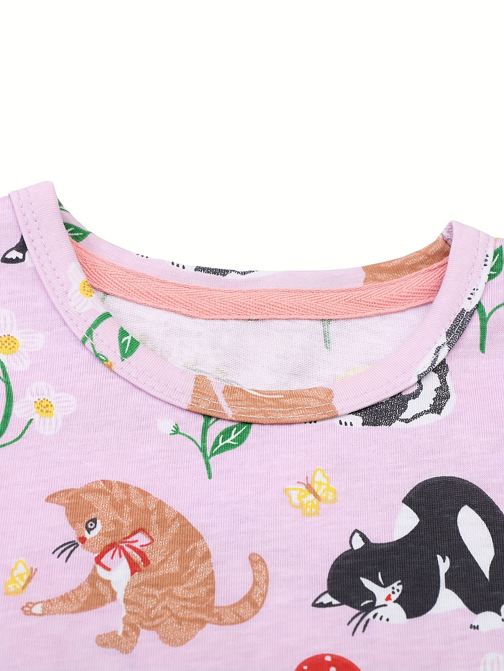 Short Sleeve  Animal Cat Soft  [Random Pattern]