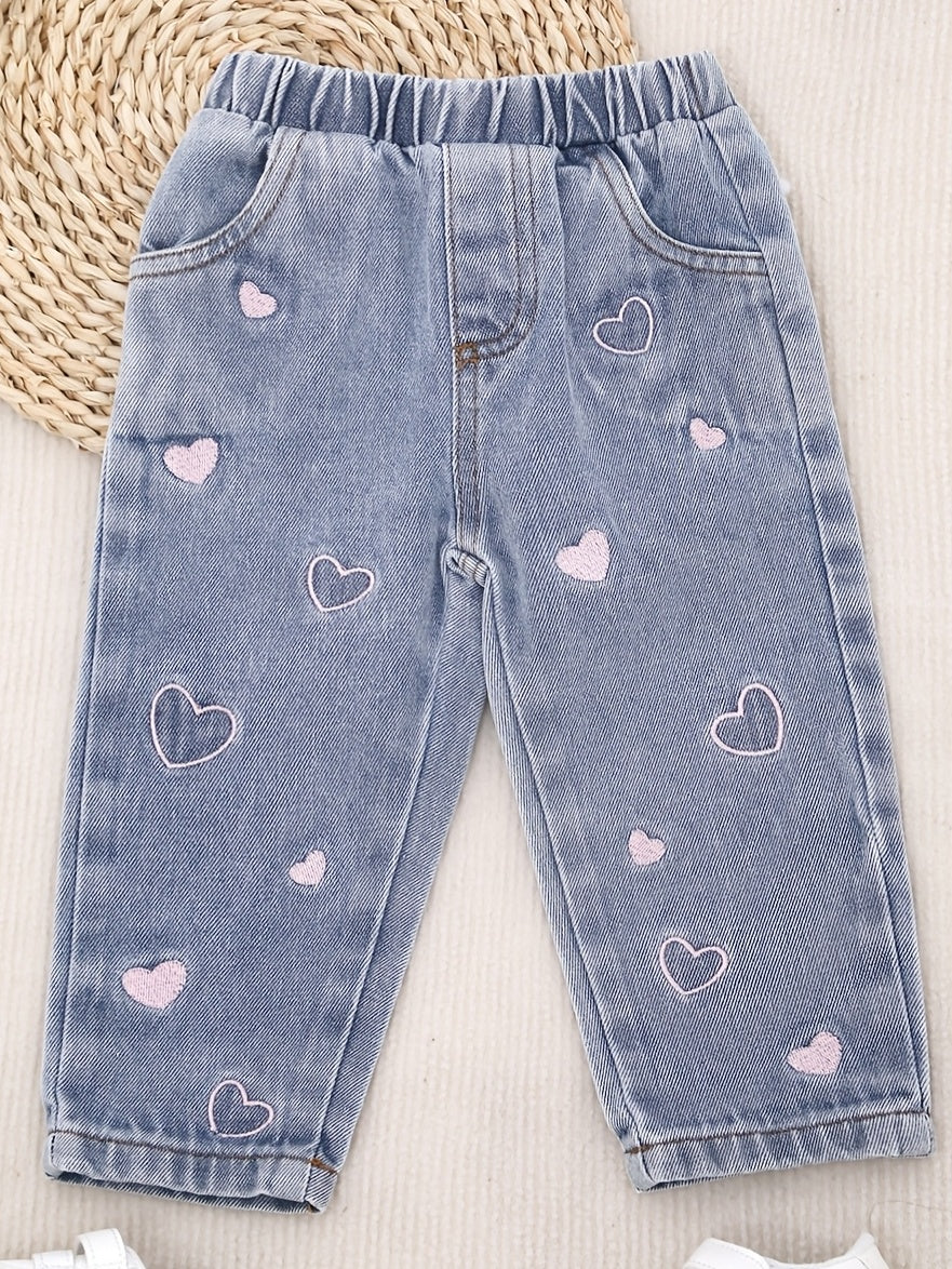 Girls' Peach Heart Jeans