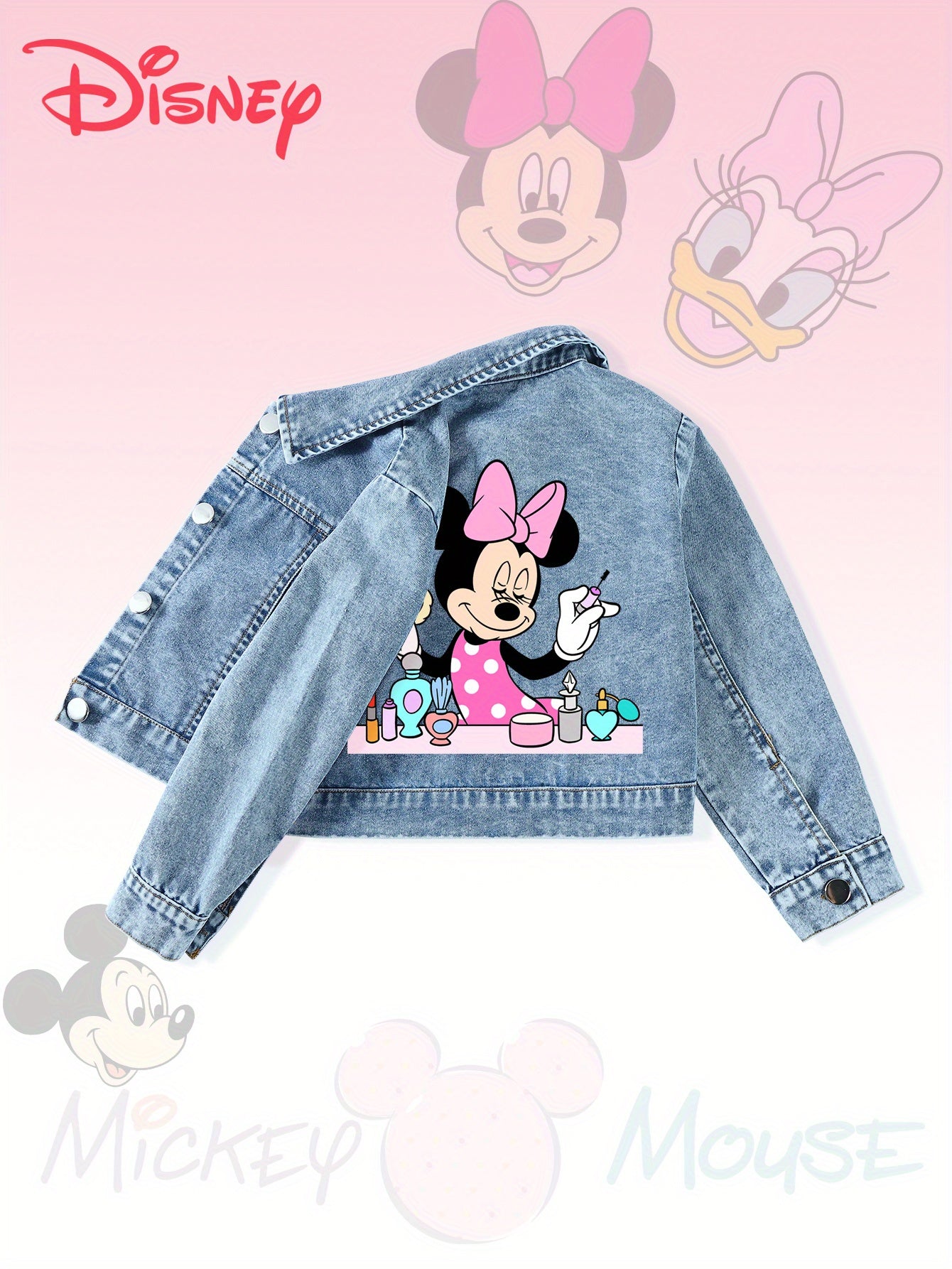 Girls Denim Jacket Mickey Mouse Clubhouse Series Minnie Mouse