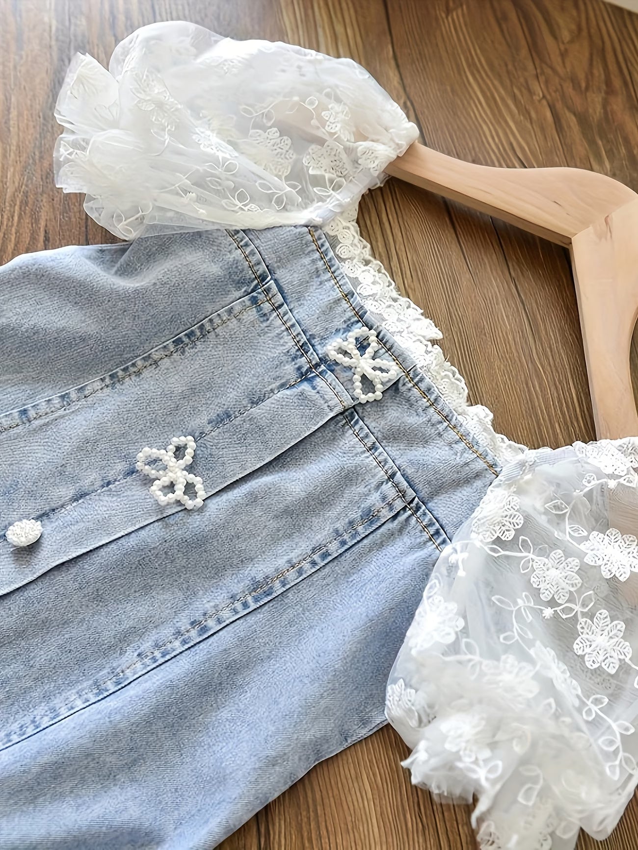 Bubble Sleeve Denim Dress