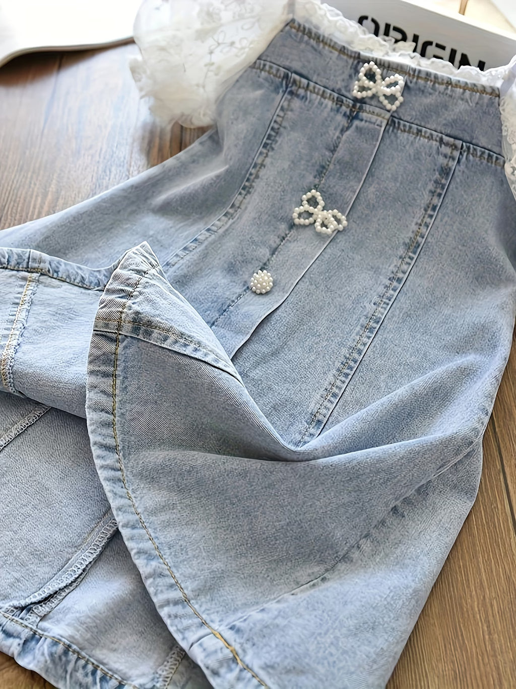 Bubble Sleeve Denim Dress
