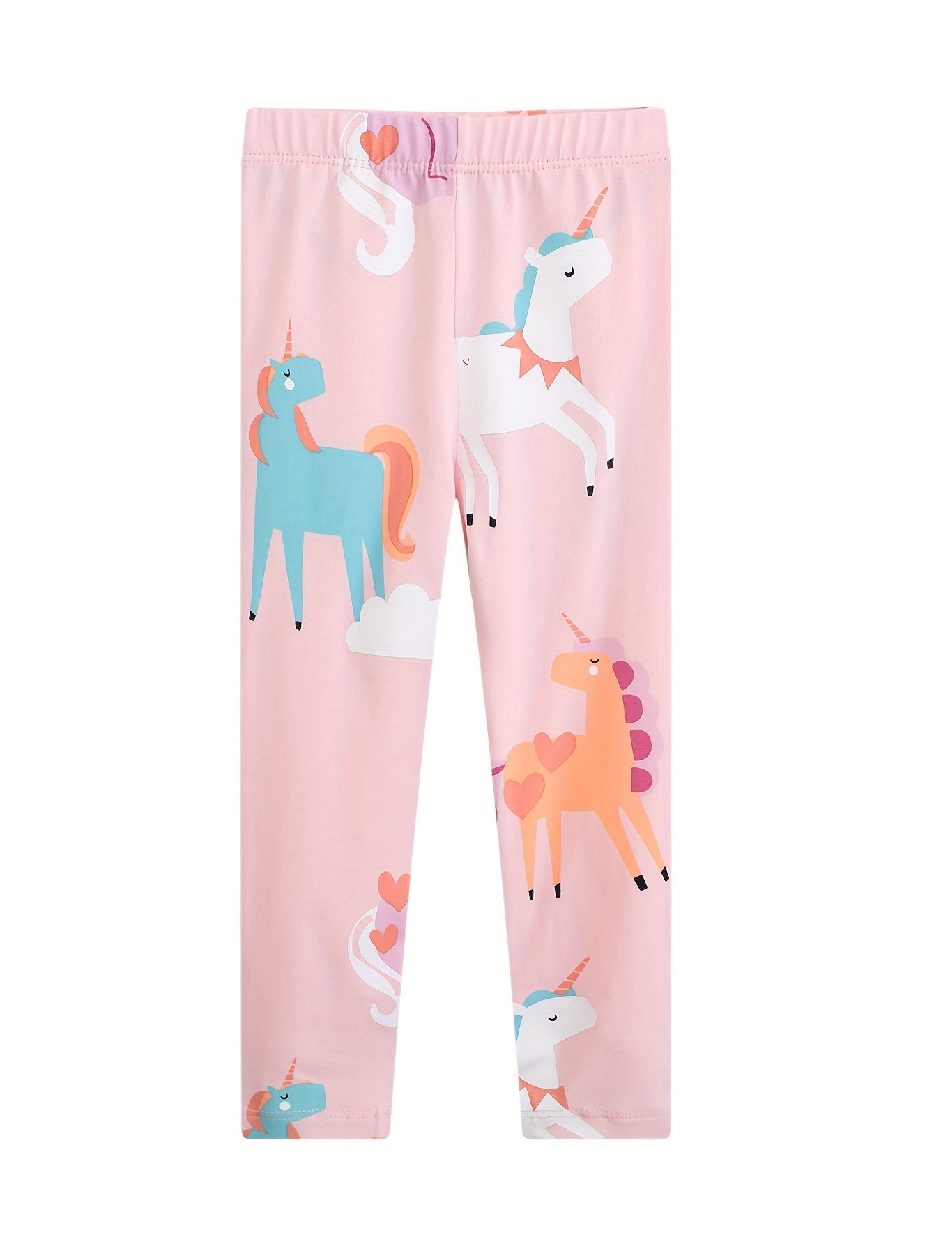 Spring and Autumn Girls' Pink Leggings