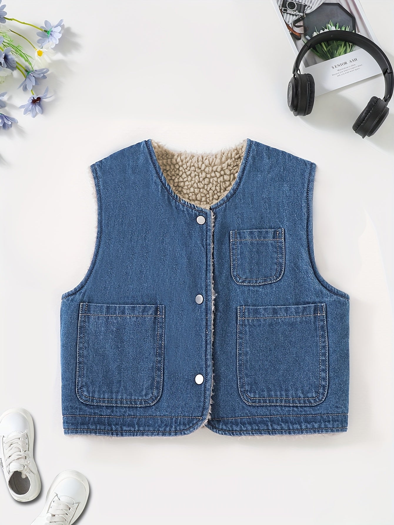 Girls And Boys Thickened Fleece Vest Vest