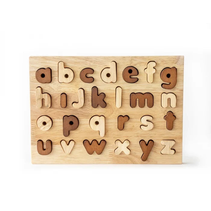 Natural Wooden Lowercase Alphabet Puzzle – QToys