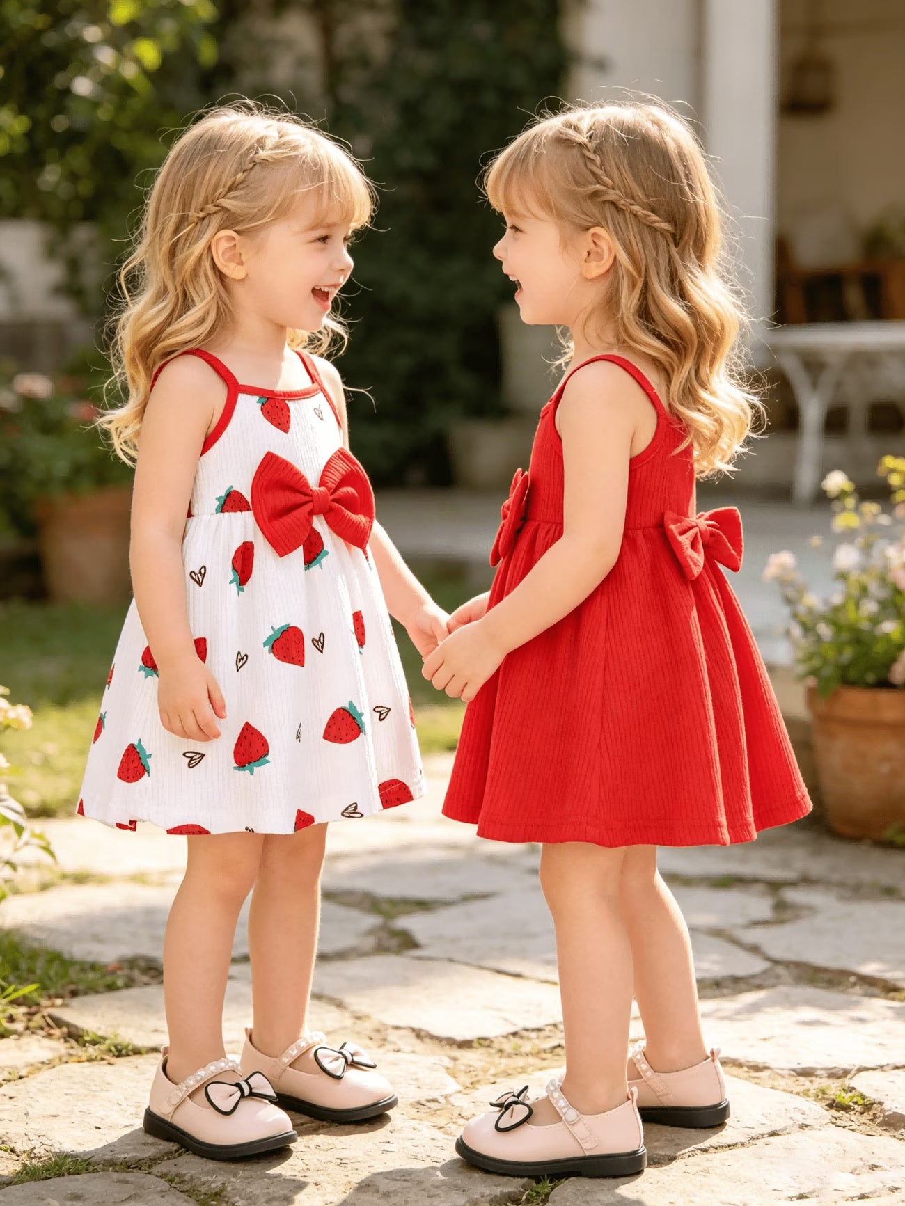 2pcs Princess-Style Camisole Dress with Bow