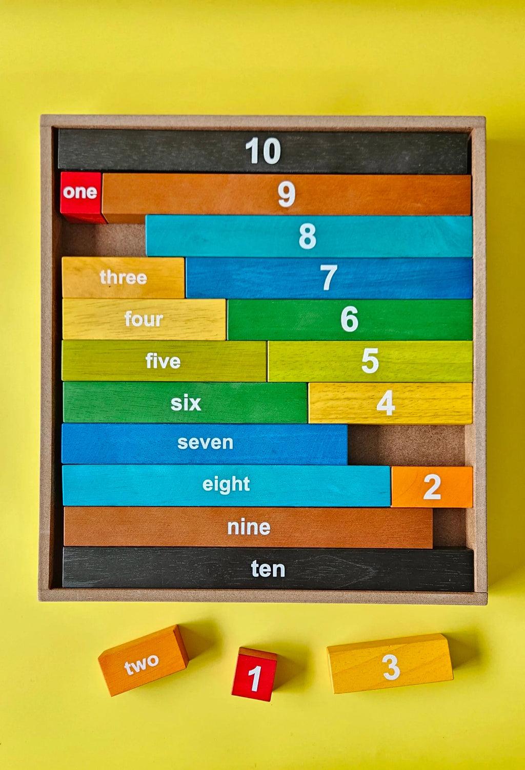 Wooden Montessori Counting Rods - QToys | Numeracy Toy NZ